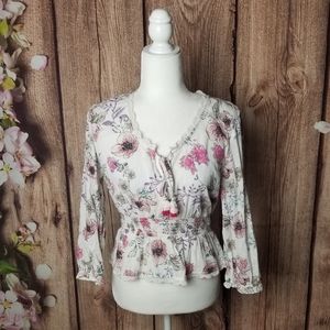 American Rag poppy print top size S